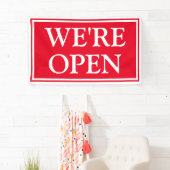 Fett rotes weißes Geschäft Wir sind Open Banner (Insitu)