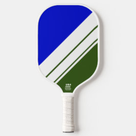 Fett Royal Blue Forest Green White Racing Streifen Pickleball Schläger