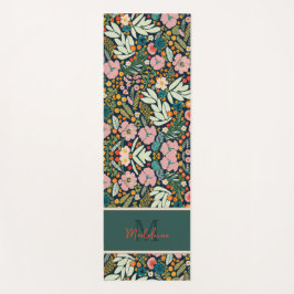 Fett Rustic Garden Blume Muster Name Monogramm Yogamatte