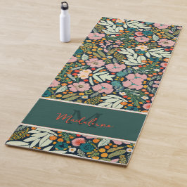 Fett Rustic Garden Blume Muster Name Monogramm Yogamatte