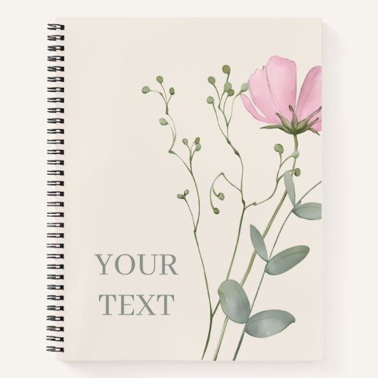 Fett Sans Serif Minimal Notizbuch Journal | botani (Vorderseite)