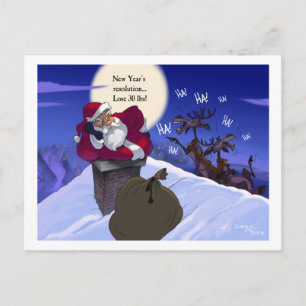 Fett Santa Feiertagspostkarte