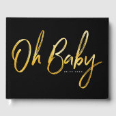 Fett saubere Moderne Oh Baby Typographic Baby Dusc Gästebuch (Vorderseite)