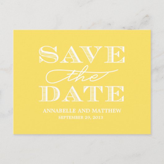 Fett Save the Date Postkarte (Vorderseite)