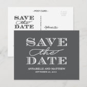 Fett Save the Date Postkarte (Vorne/Hinten)