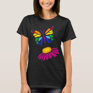 Fett-Schmetterling und Konfettblume Abstrakt T-Shirt