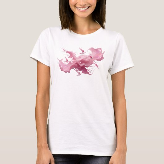 Fett & schöne rosa abstrakte Vögel Trendy Tee (Vorderseite)