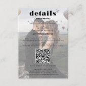 Fett Schriftart Hochzeitsdetails Qr Code 2 Fotos w Begleitkarte (Vorderseite)