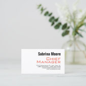 Fett Schriftart Moderner Minimalistischer Schlicht Visitenkarte (Stehend Vorderseite)