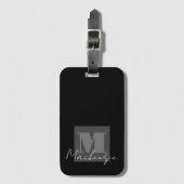 Fett Schriftart Monogramm Gepäckanhänger (Vorderseite Vertikal)