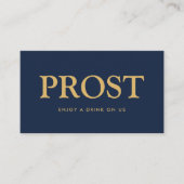 Fett Schriftart "Prost" Deutsches Gratis-Getränket Begleitkarte (Vorderseite)