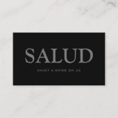 Fett Schriftart "Salud" Spanisches Gratis Drink Ti Begleitkarte (Vorderseite)