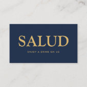 Fett Schriftart "Salud" Spanisches Gratis Drink Ti Begleitkarte (Vorderseite)