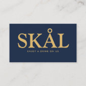 Fett Schriftart "Skål" Nordic Free Drinks Ticket Begleitkarte (Vorderseite)