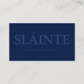 Fett Schriftart "Sláinte" Irish Gaelic Free Drinks Begleitkarte (Vorderseite)