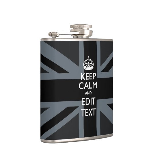 Fett Schwarz Behalte Ihre Textunionsbuchse beruhig Flachmann (Rechts)