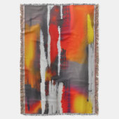 Fett Schwarz/Gelb Moderne Abstrakte Kunst Decke (Vorderseite Vertikal)