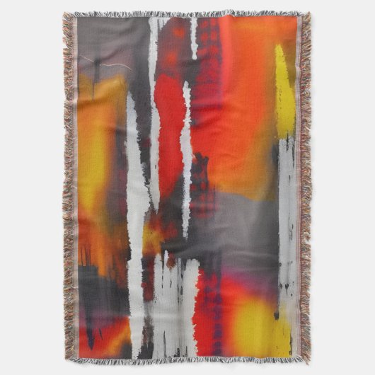 Fett Schwarz/Gelb Moderne Abstrakte Kunst Decke (Vorderseite Vertikal)