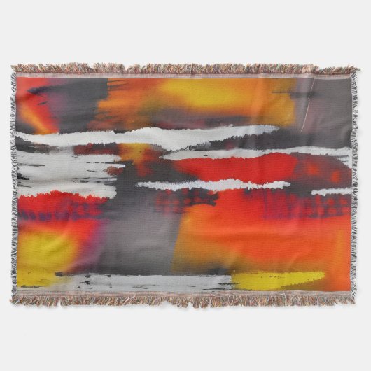 Fett Schwarz/Gelb Moderne Abstrakte Kunst Decke (Vorderseite)