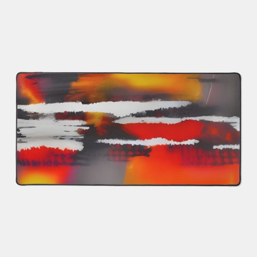 Fett Schwarz/Gelb Moderne Abstrakte Kunst Schreibtischunterlage (Vorderseite)