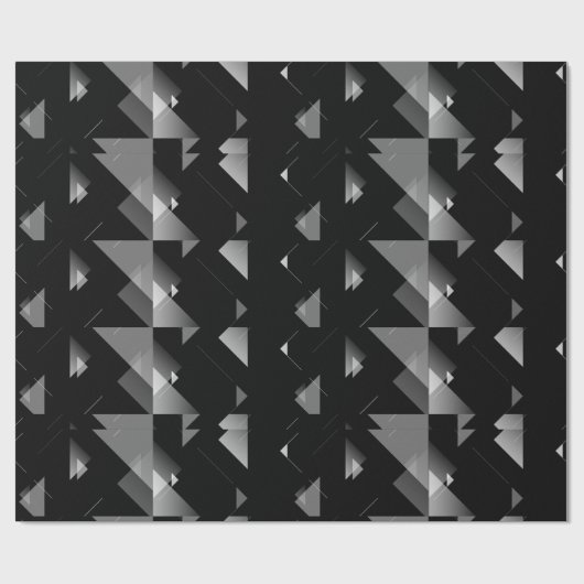 Fett Schwarz & Grau Dreieck Muster Moderne, Edgy Geschenkpapier (Flach)