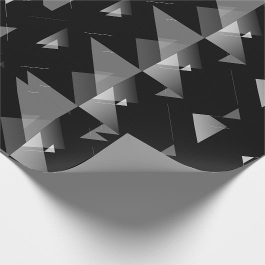 Fett Schwarz & Grau Dreieck Muster Moderne, Edgy Geschenkpapier (Ecke)