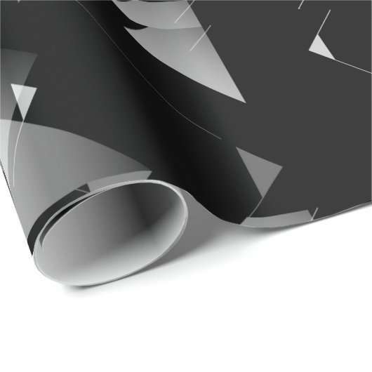 Fett Schwarz & Grau Dreieck Muster Moderne, Edgy Geschenkpapier (Rolleneckpunkt)