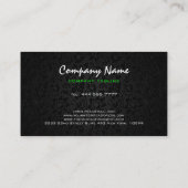 Fett schwarz-grün und Lila Haarstylle Text 2a B Visitenkarte (Rückseite)