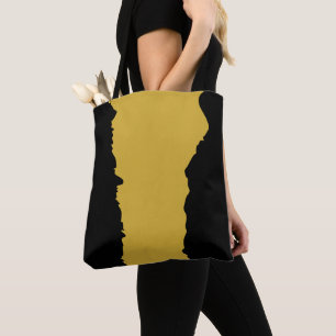 Fett schwarz mit metallischem Gold einzigartiger S Tasche