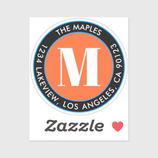 Fett Schwarz Orange Blau Transparent Aufkleber (Blatt)