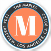 Fett Schwarz Orange Blau Transparent Aufkleber (Vorderseite)