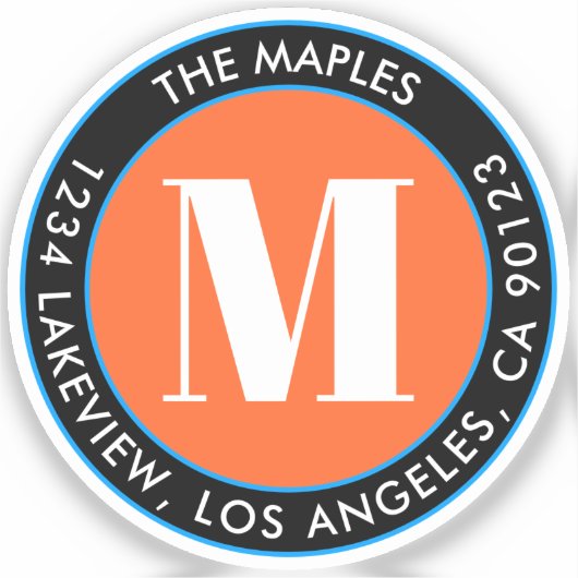 Fett Schwarz Orange Blau Transparent Aufkleber (Vorderseite)