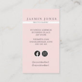 Fett Schwarz-Pink Social Media-Foto Visitenkarte (Rückseite)