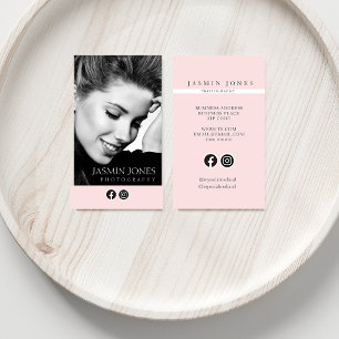 Fett Schwarz-Pink Social Media-Foto Visitenkarte