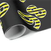 Fett, schwarz und gelb Streifen 98 Event-Nr. (Gebu Geschenkpapier (Rolleneckpunkt)