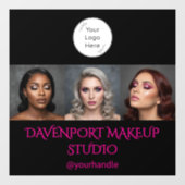 Fett Schwarz und Hot Pink 3 Foto Fensteraufkleber (Blatt)