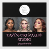 Fett Schwarz und Rosé 3 Foto Fensteraufkleber (Blatt)