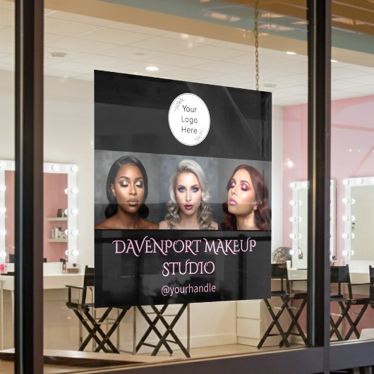 Fett Schwarz und Rosé 3 Foto Fensteraufkleber