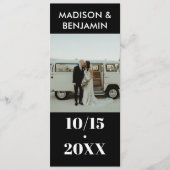 Fett Schwarz und Weiß 1 Foto Minimalistische Hochz Programm (Vorderseite)