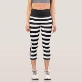 Fett schwarz und weiß gestreift capri leggings (Vorderseite)