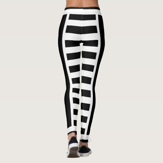 Fett schwarz und weiß gestreift leggings (Rückseite)