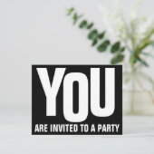 Fett Schwarz und Weiß jedes Occaise-PARTY Einladung (Stehend Vorderseite)