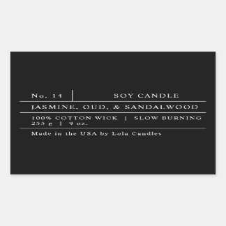 Fett Schwarz und Weiß Luxus Matte Candle Label Rechteckiger Aufkleber
