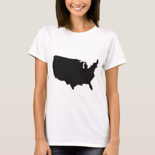 Fett schwarz USA Silhouette T-Shirt