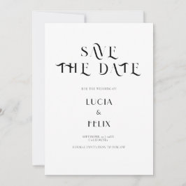 Fett Schwarz & Weiß Chic Modern Save the Date Einladung