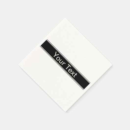Fett-schwarz-weiß gestreifter editierbarer Text Serviette (Ecke)