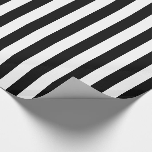 Fett, schwarz-weiß gestreiftes Verpackungspapier Geschenkpapier (Ecke)