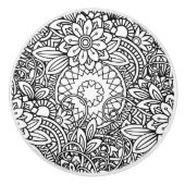 Fett Schwarz-Weiß-Grafik-Design Keramikknauf (Vorderseite)