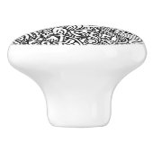 Fett Schwarz-Weiß-Grafik-Design Keramikknauf (Seitenansicht)