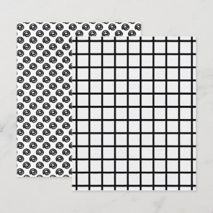 Fett Schwarz-weiß Grid Spiral Scrapbook Paper